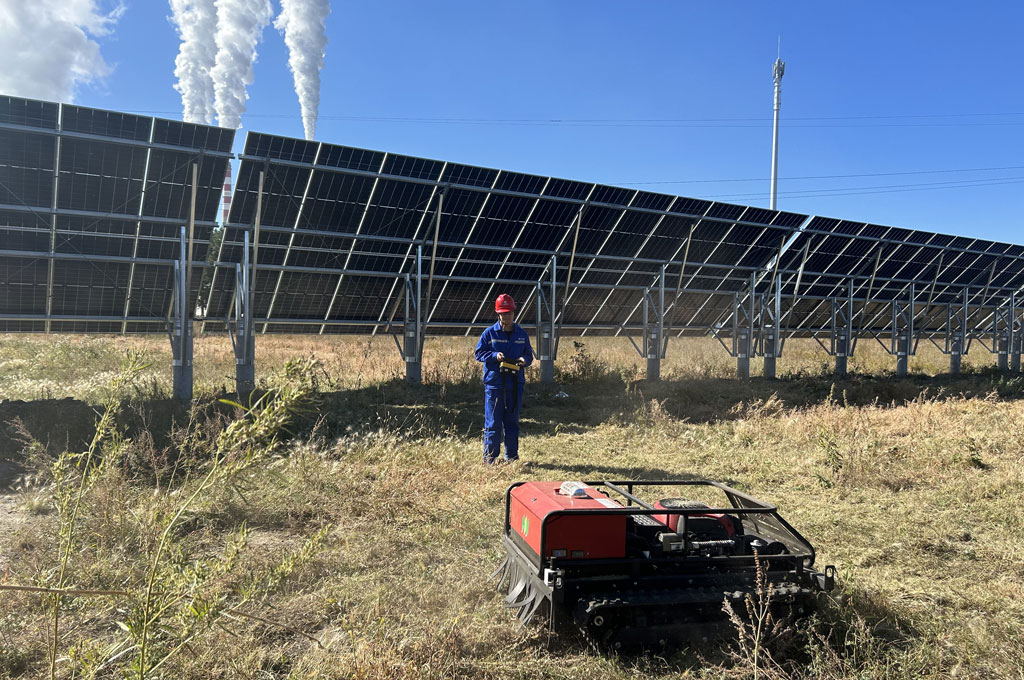 remote control mower in solar power plants