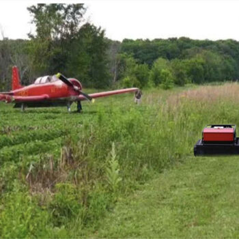 Industrial lawn mower for airport