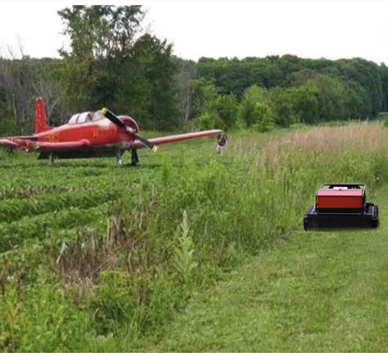 Industrial lawn mower for airport
