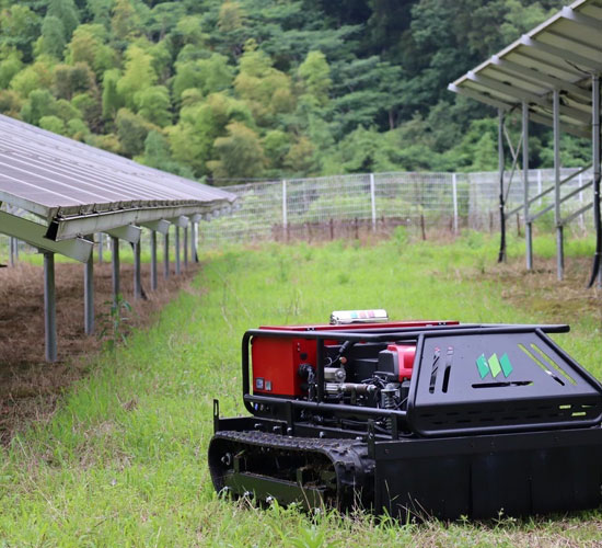remote controlled lawn mower for solar farm