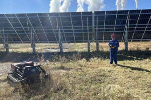 commercial robotic lawn mower for solar farm