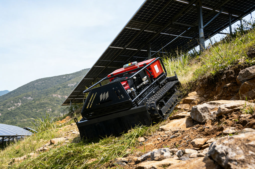 slope mower for solar farm
